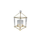 Gold Candle Holder Clear Acrylic Pillars