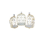 3pc Gold Birdcage Centrepieces