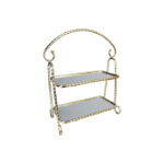 2 Tier Gold Display Stand Mirrored Shelf