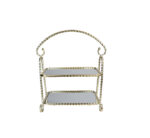 2 Tier Gold Display Stand Mirrored Shelf
