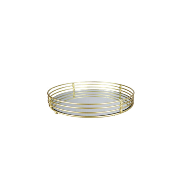 Round Gold Mirror Tray