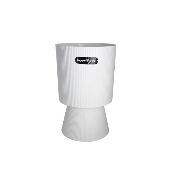 Ribbed Plastic Flower Pot