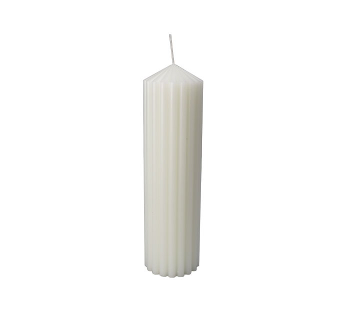 Pillar Candle Ripple Design 7x25cm