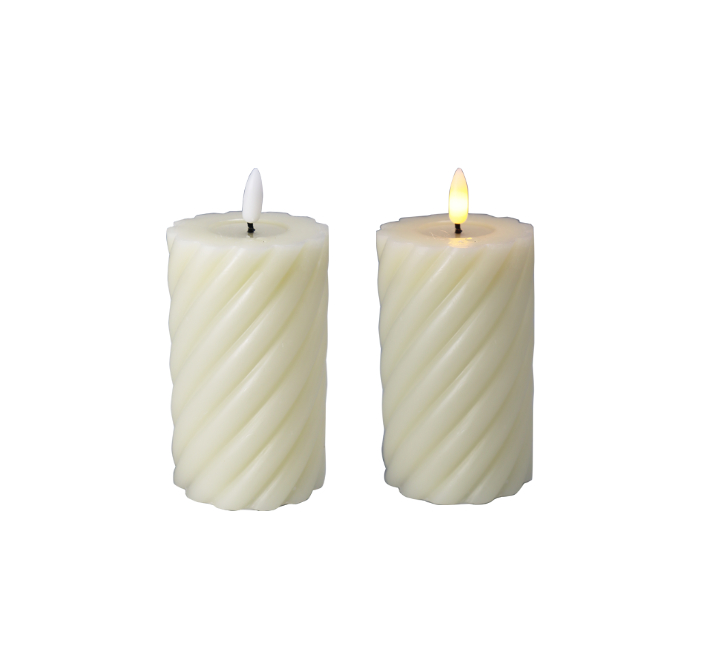 Cream LED Candle 7.5x12.5cm