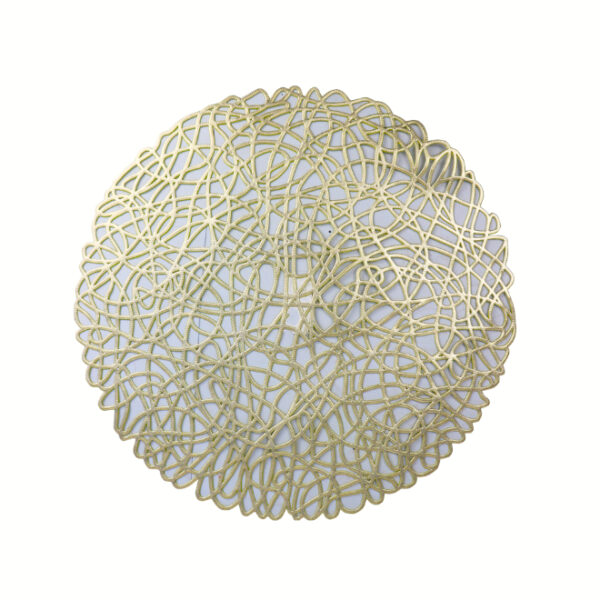Gold Woven Vinyl Pattern Table Mat 38cm