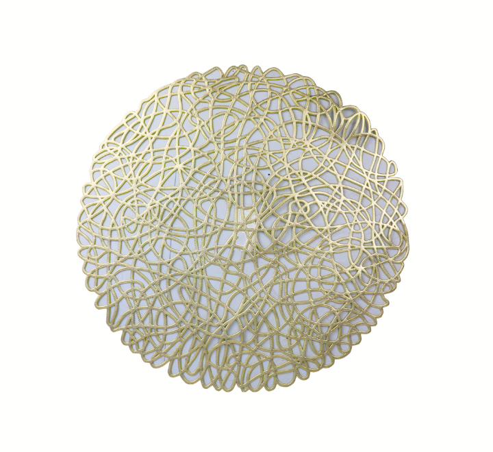 Gold Woven Vinyl Pattern Table Mat 38cm