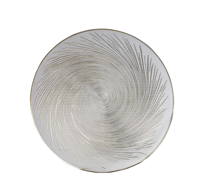 White and Gold Round Table Mat