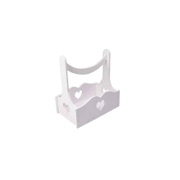 White Display Stand Heart Shape Cutout