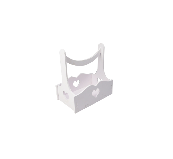 White Display Stand Heart Shape Cutout