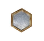 2pc Hexagon Shaped Wooden Serving Tray
