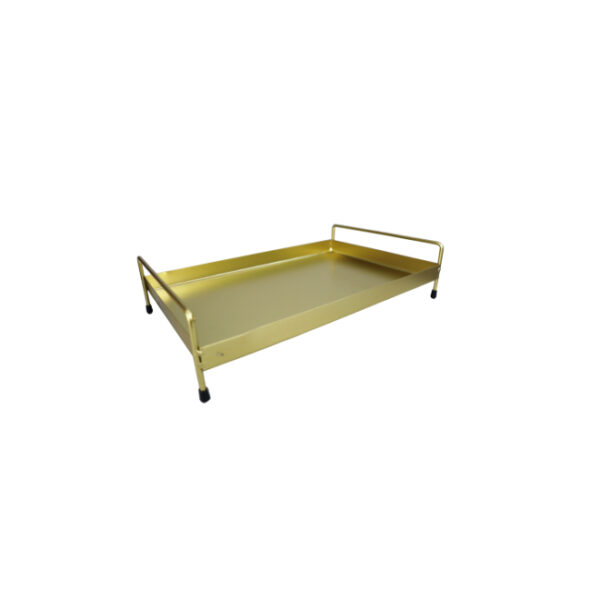 Rectangular Gold Metal Serving Tray