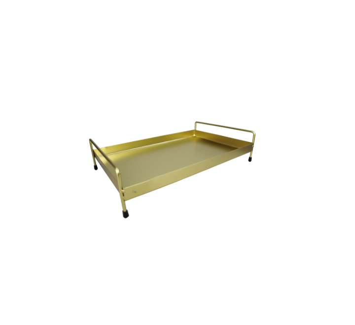 Rectangular Gold Metal Serving Tray