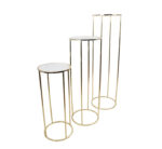 3pc Gold Round Metal Flower Stand