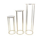 3pc Gold Round Metal Flower Stand