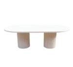White Ripple Pillar Table 2.4m