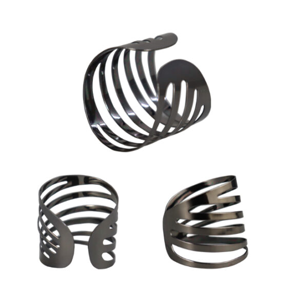 Wave Napkin Ring Black