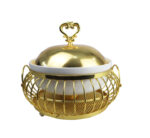 Gold Chafing Dish with Ceramic Insert