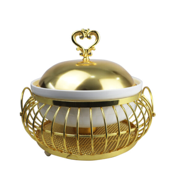 Gold Chafing Dish with Ceramic Insert