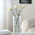 Clear Square Plastic Vase 25x12cm