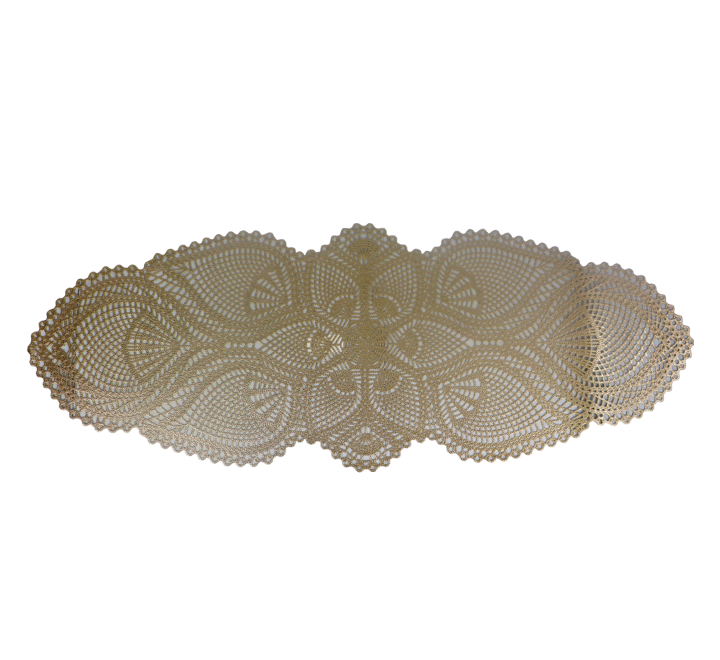 Gold Crotchet Pattern Table Mat