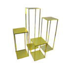 4pc Square Gold Plinth Set