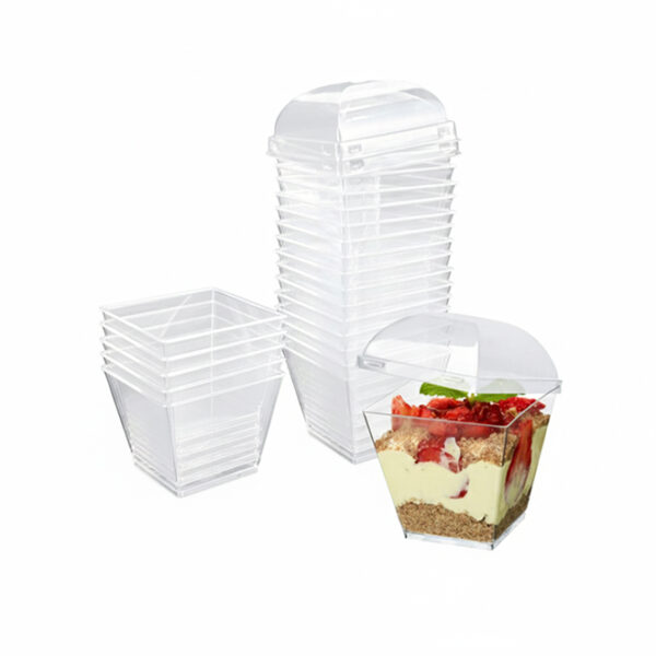 Plastic Dessert Cups with Lids 20pc