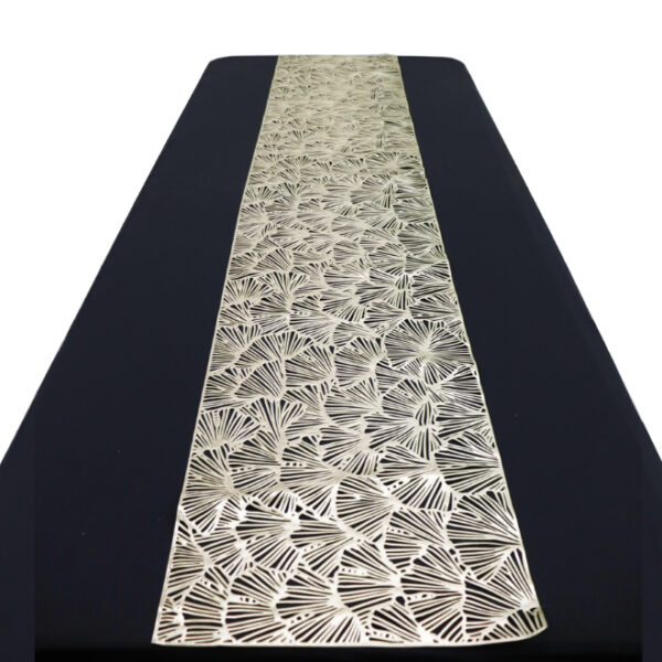 Table Runner Gold Shell Lazer Cut Design
