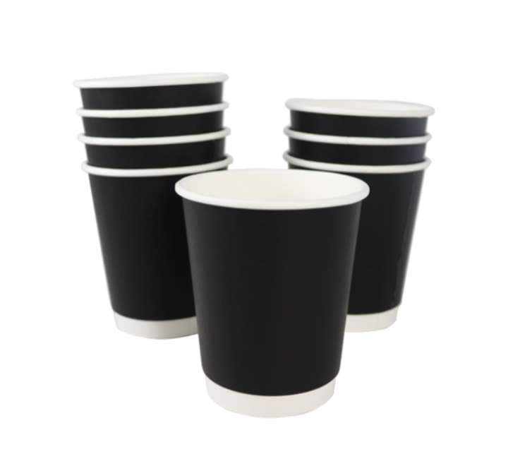 Black Coffee Cups 25pack