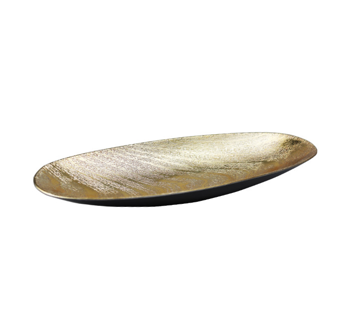 Wooden Look Gold Snack Platter