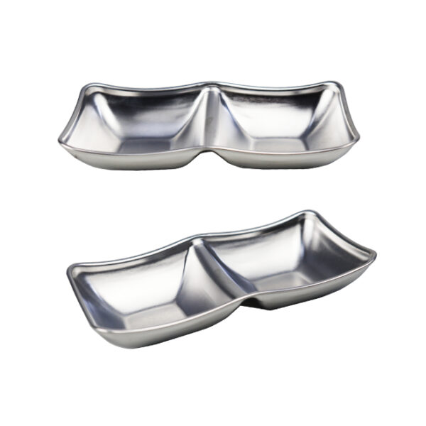 2 Divison Stainless Steel Sauce Dish