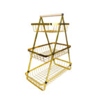 3 Tier Metal Gold Fruit/Veg Basket