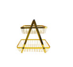 2 Tier Metal Gold Fruit/Veg Basket