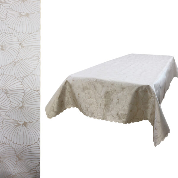 Beige Patterned Rectangular Table Cloth