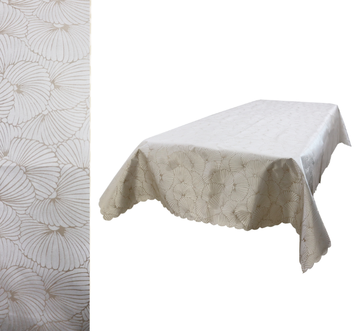 Beige Patterned Rectangular Table Cloth