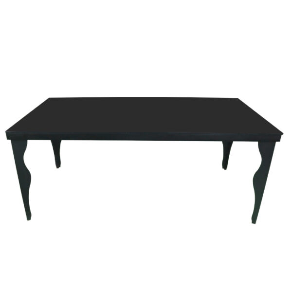 Black Glass Top Dining Table Black Frame 180cm