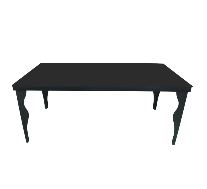 Black Glass Top Dining Table Black Frame 180cm