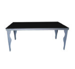 Black Glass Top Dining Table Black Frame 180cm