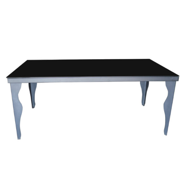 Black Glass Top Dining Table Black Frame 180cm