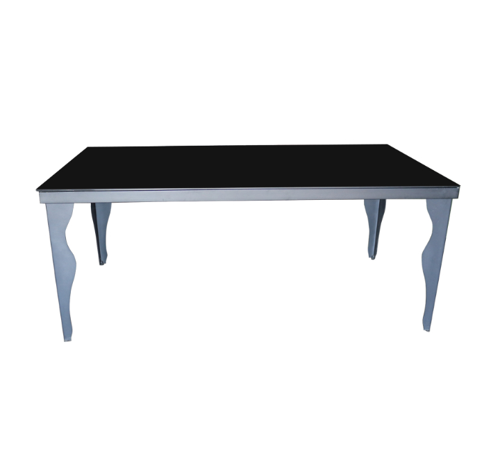 Black Glass Top Dining Table Black Frame 180cm