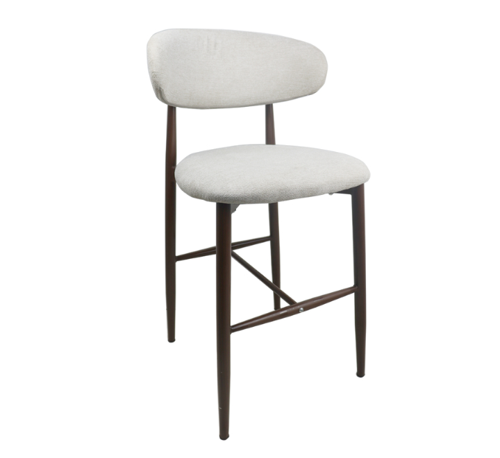 Beige Upholstered Bar Stool
