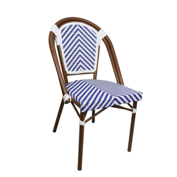 Blue/White Rattan Dining Chair