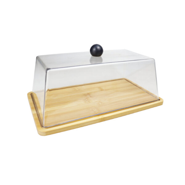 Rectangular Cake Dome with Wooden Base