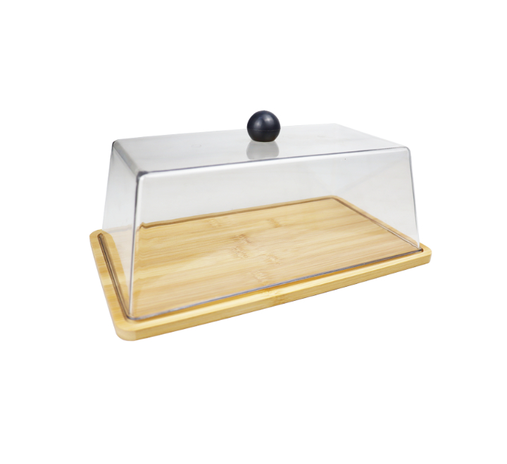 Rectangular Cake Dome with Wooden Base