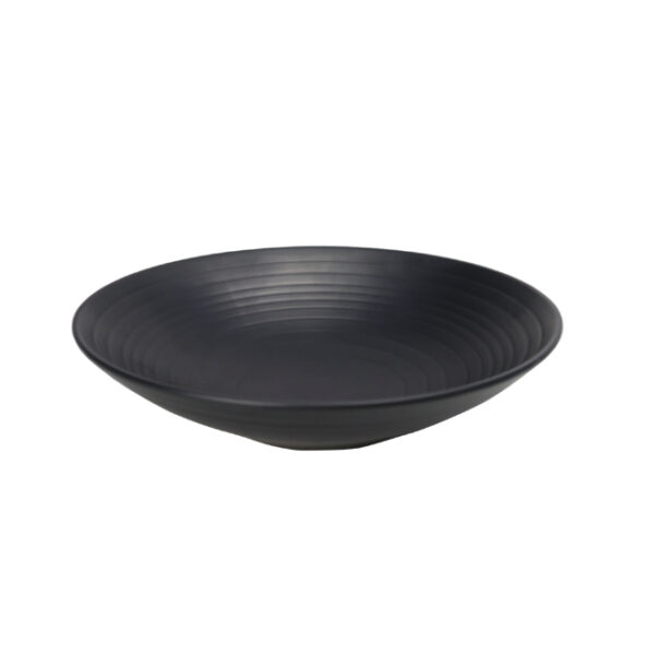 Ribbed Black Melamine Bowl