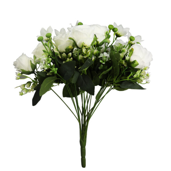 Artificial Rose Bunch White