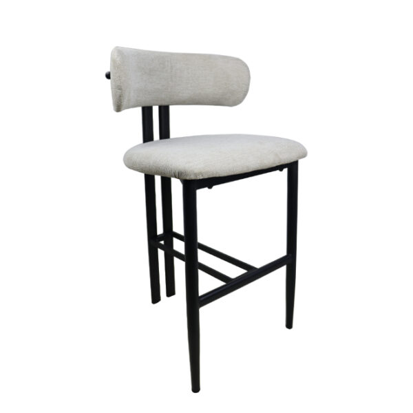 Modern Upholstered Bar Stool Cream