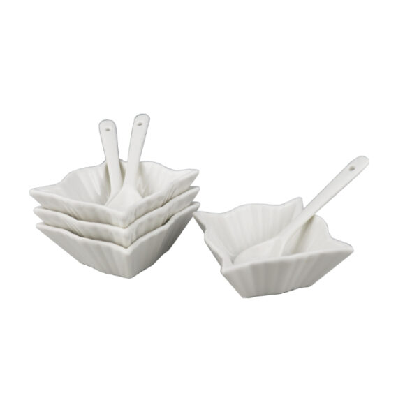 Porcelain Snack Bowls with Spoons
