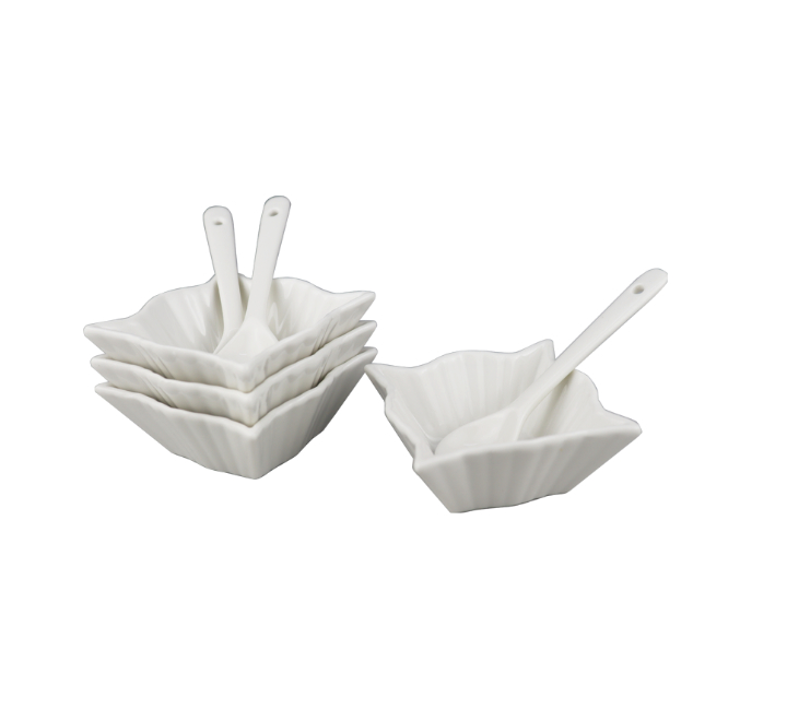 Porcelain Snack Bowls with Spoons