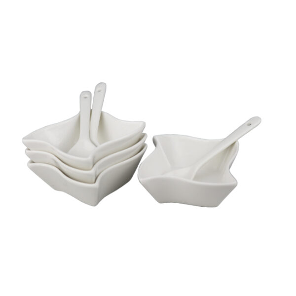 Porcelain Snack Bowls with Spoons
