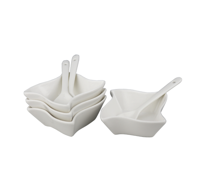 Porcelain Snack Bowls with Spoons